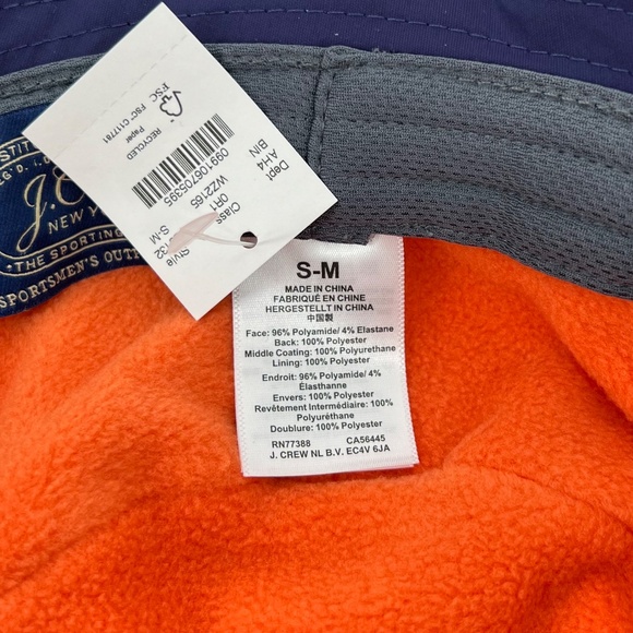 J. Crew Mens Mini Boonie Hat Size S/M Navy Blue Bucket Fleece Fishing Outdoors - Picture 5 of 6